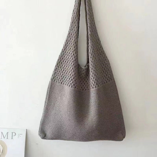 Retro Hollow Hand-Held Shoulder Knitted Wool Bag elevenforest
