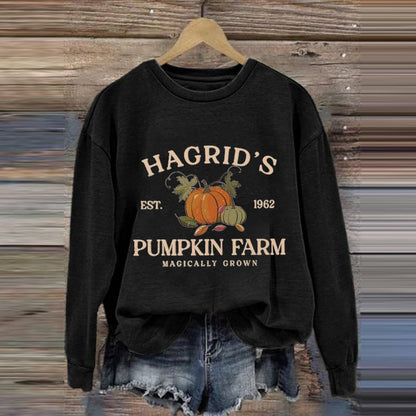 Comstylish Women's Hagrid's Pumpkin Farm Print Sweatshirt