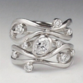 Silver & Zirconia Irregular Ring