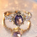 Purple Crystal Gold Ring