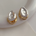 Gold & Silver Irregular Drop Earrings