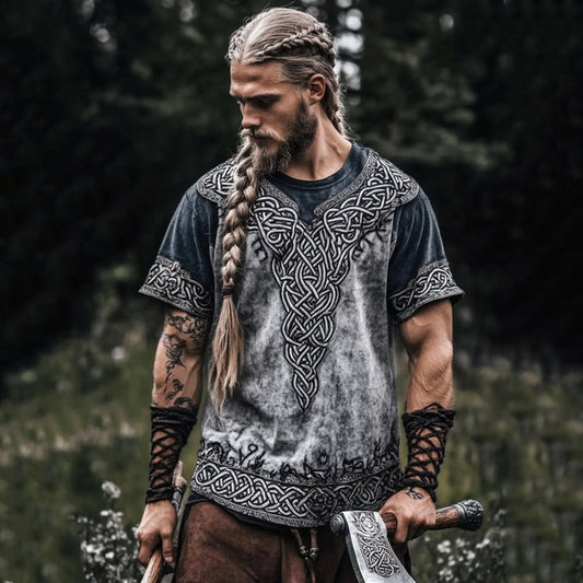 Men's Viking Tie-dye Celtic Knot Art Casual T-shirt artswardrobe
