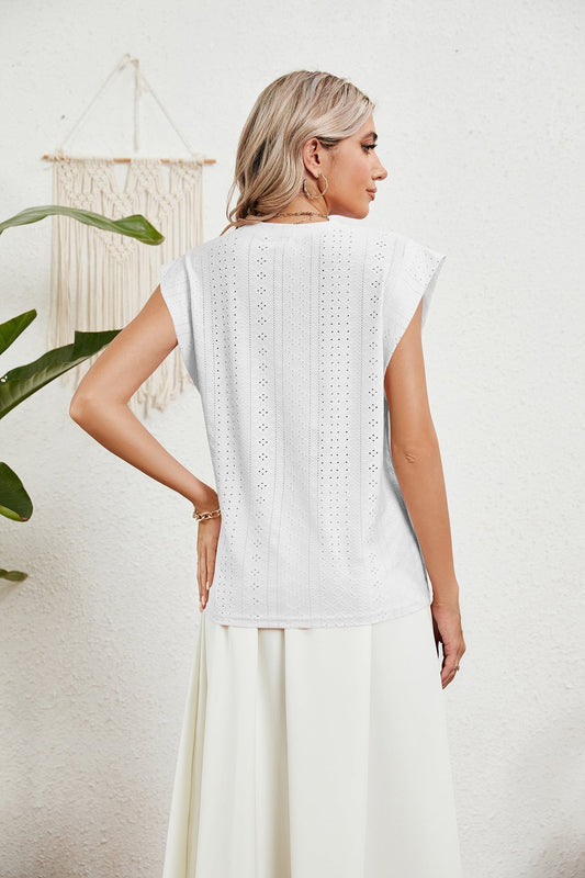 LM | Gilet d'été T-shirt à manches courtes creuses