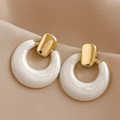 White Hoop Earrings