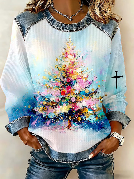 Comstylish Women's Christmas Faith Print Sweatshirt