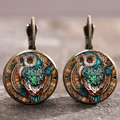 Rounded Crystal Owl Earrings