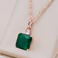 Green Cubic Crystal Necklace