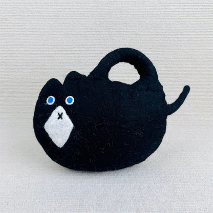 Comstylish Lovely Cat Inspired Handmade Felt Handbag