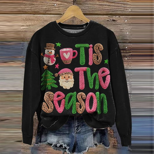 Comstylish Tis The Season Art Print Casual Sweatshirt