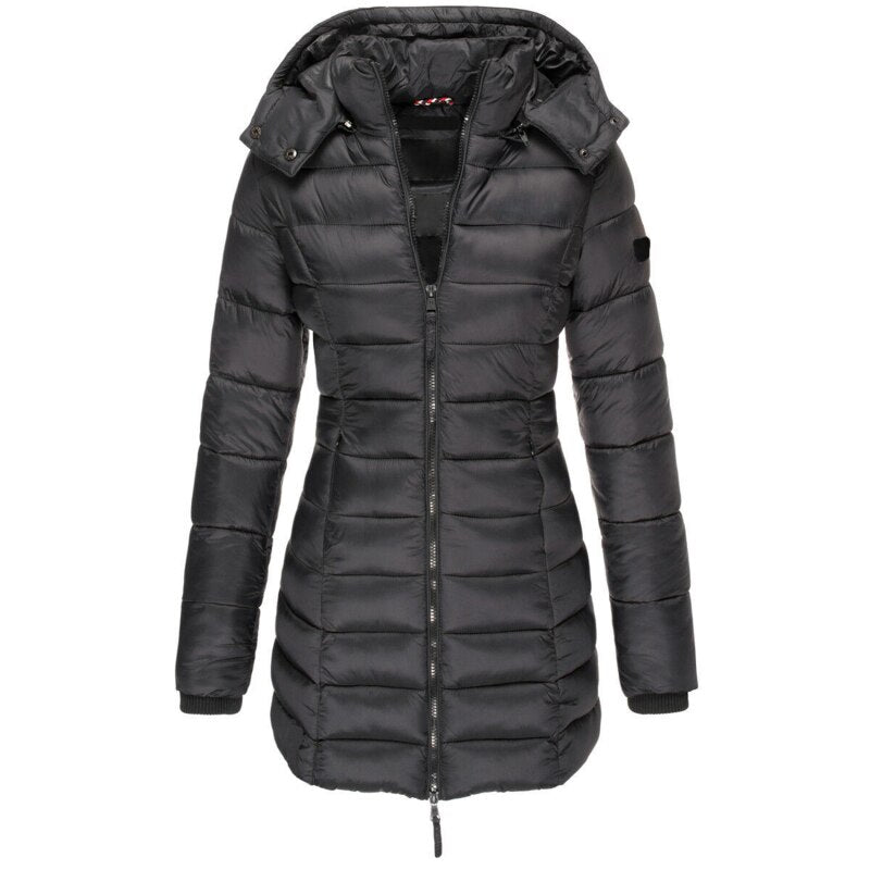 LM | Stylish down jacket with hood and zipper: Your choice for the winter