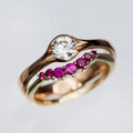 Garnet Crystalline Gold Ring