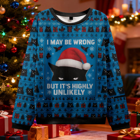 I May Be Wrong, But It's Highly Unlikely Christmas Ugly Sweatshirt elevenforest