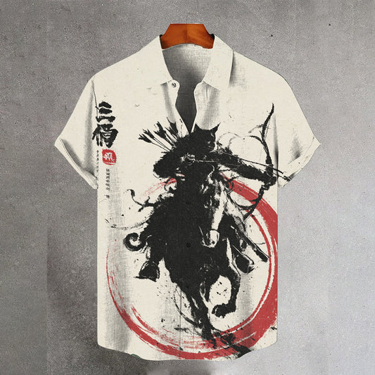 Archery Black Cat Funny Short-sleeved Shirt elevenforest