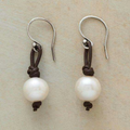 Pearl Leather Earrings