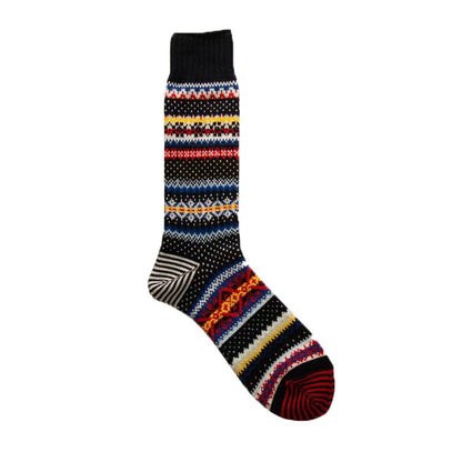Soft Warm Retro Tribal Rainbow Contrasting Socks artswardrobe