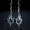 Dark Blue Silver Earrings