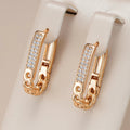 Gold Zirconia Chain Earrings