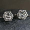 White Rounded Glass Earrings