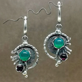 Turquoise Crystal Silver Earrings