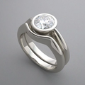 Inlaid Crystal Silver Ring