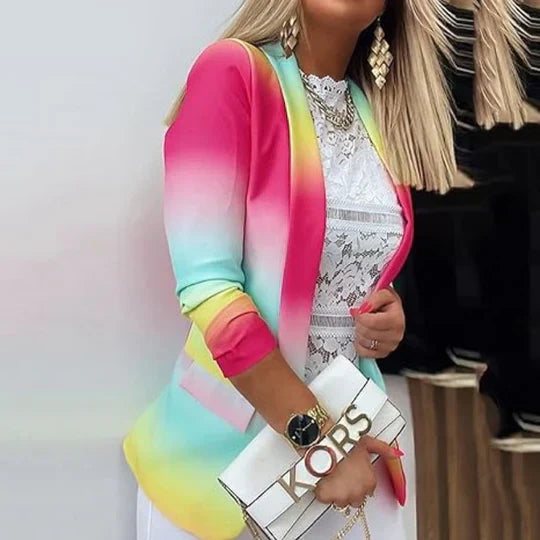 LM | Thanea long-sleeved blazer in batik look for women