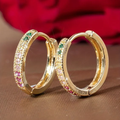 Colorful Zirconia Hoop Earrings