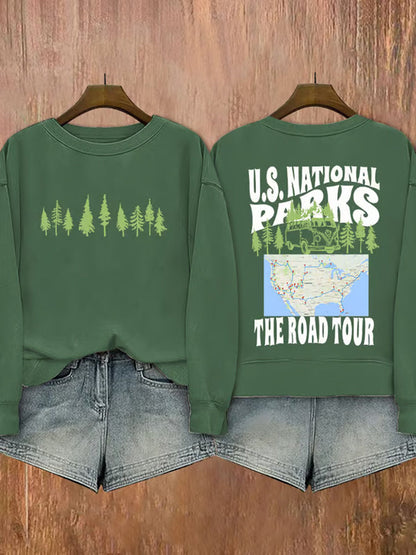 Comstylish Women's Support National Parks Printed Sweatshirt