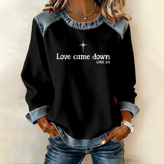 Comstylish Women's Christmas Faith Crew Neck Casual Sweatshirt
