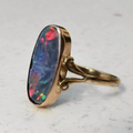 Colorful Oval Gold Ring