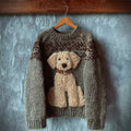 Vintage Fuzzy Dog Fleece Isle Cozy Knit Sweater elevenforest