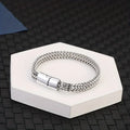 Stainless Steel Braided Chain Magnetic Buckle Bracelet