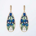 Blue Flower Drop Earrings
