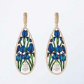 Blue Flower Drop Earrings