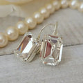 White Glass Earrings