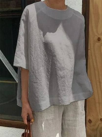LM | Comfortable, loose round neck top