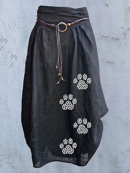 Women's Paw Art Design Casual Skirt