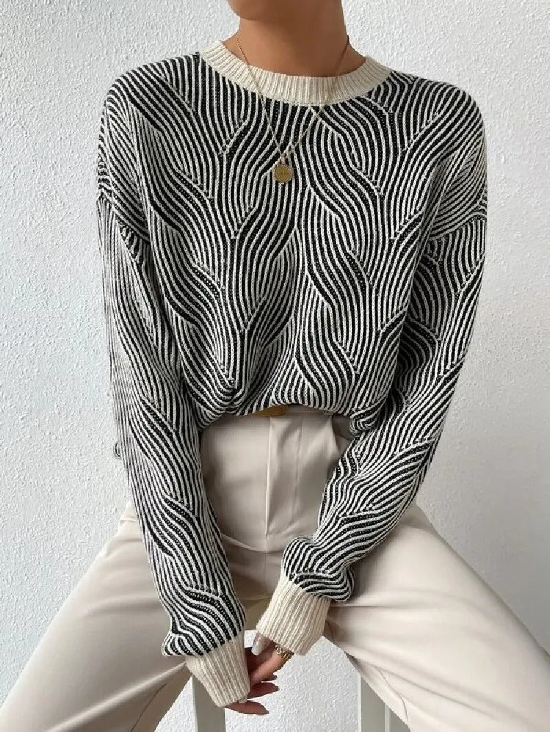 LM | Relaxed sweater with abstract pattern
