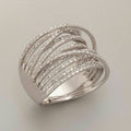 Layered Zirconia Silver Ring