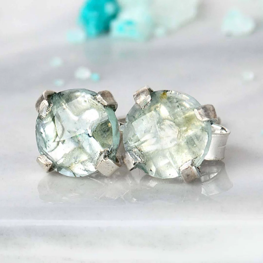 Glass Silver Earrings