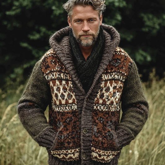 Men's Winter Retro Warm Knitted Sweater Coat artswardrobe