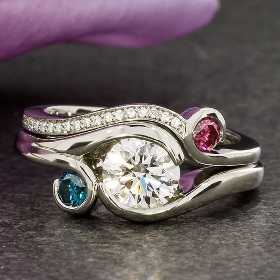 Colored Zirconia Silver Ring