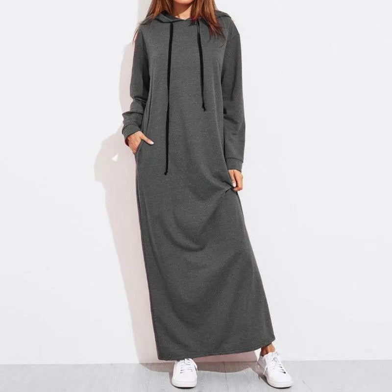 LM | Casual maxi dress with hood