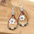 Leather Earrings With Flowers