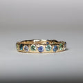 Golden Forged Colorful Inlaid Zirconia Ring