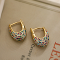 Colorful Inlaid Crystal Earrings