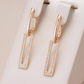 Rectangular Hollow Earrings in Gold