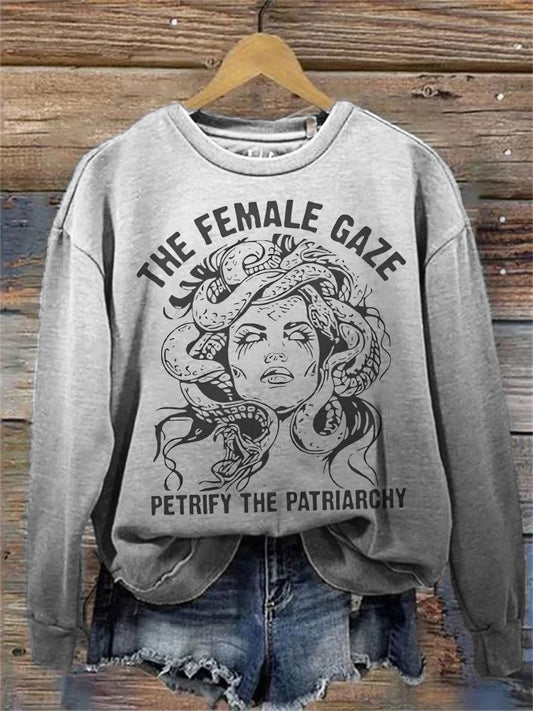 Comstylish The Female Gaze Petrify The Patriarchy Feminist Gradient Sweatshirt