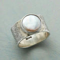 Silver Ring With White Pearl
