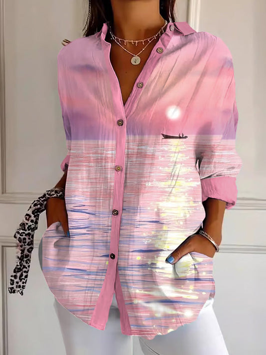 Comstylish Women's Pink Awareness Graphic Print Comfort Shirt