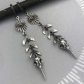 Mask Pendant Earrings in Silver
